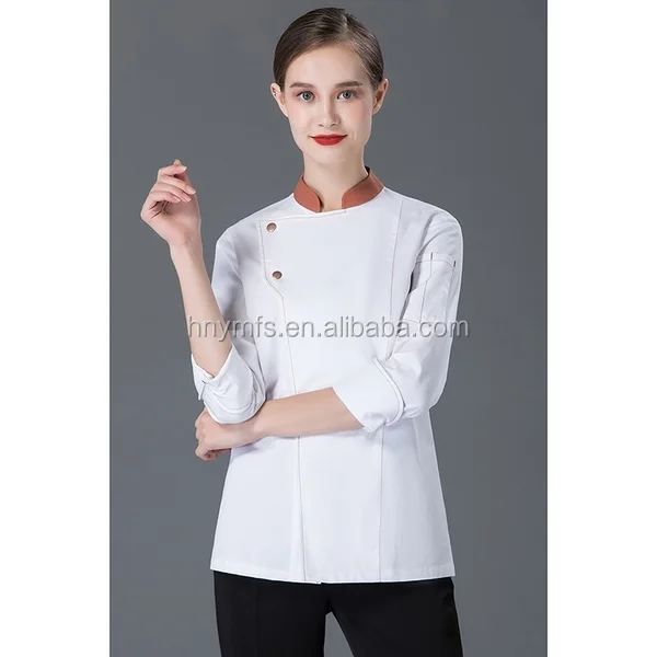 Restaurant Hotel Kitchen Chef Coats Jackets Unisex Chef Uniforms Black Bar Clothing