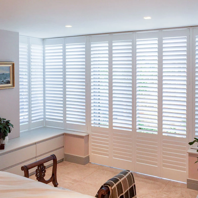 European Style Modern Design Door Window Movable Louver Wooden Plantation Shutters with