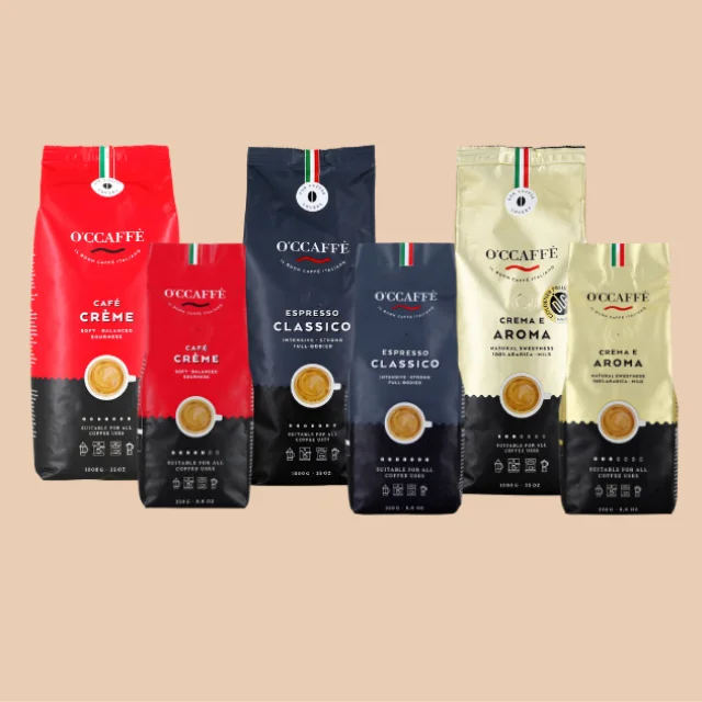 Top Italian Quality Occaffe Low Roasting 50% Arabica And 50% Robusta Coffee Beans For Export