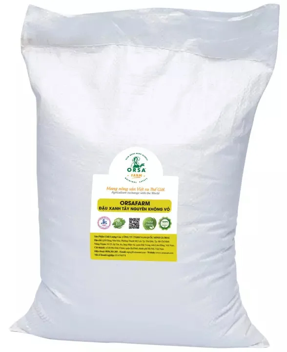 Wholesale OrSaFarm Green Beans without skin 5kg/pack Mung Bean Peeled 2021 High Quality made in Viet Nam