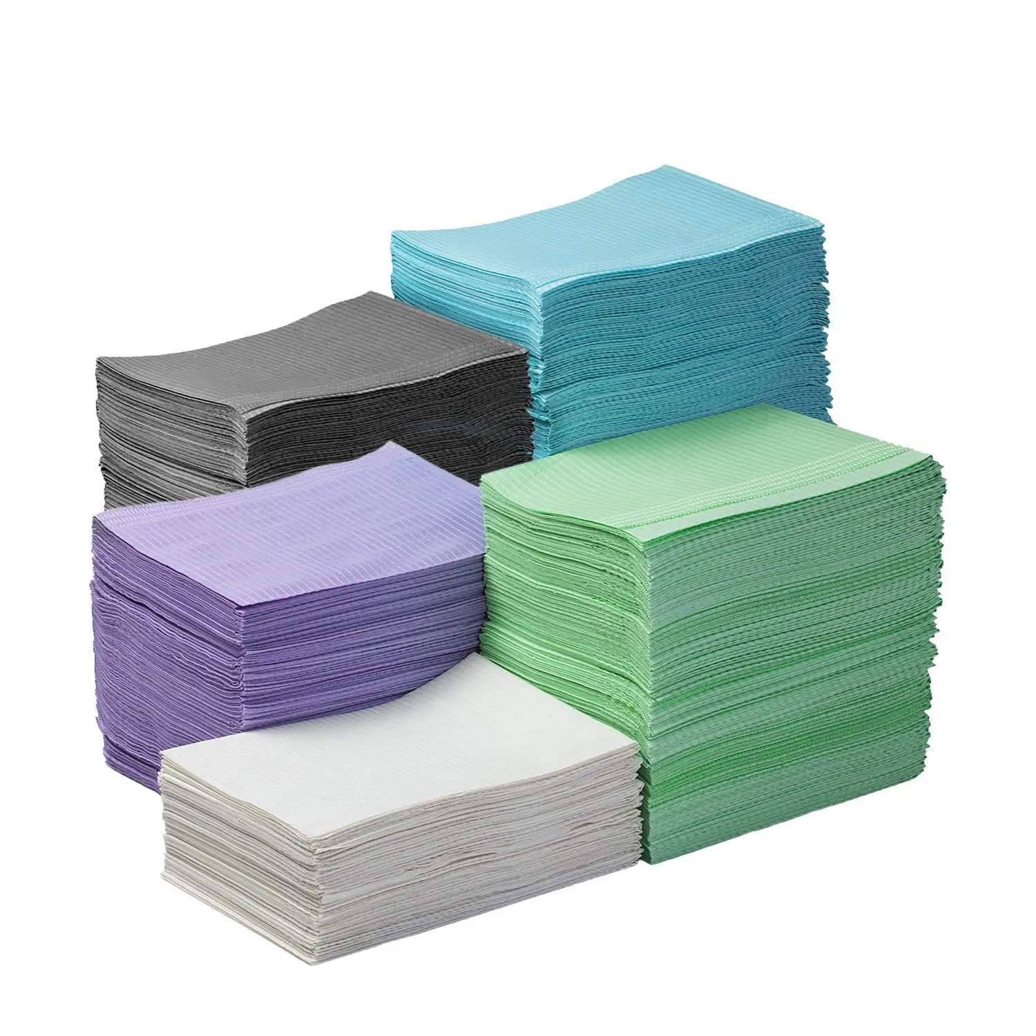 Dental Bibs Waterproof Polyback Towel Patient Bib Disposable Tattoo Tray Covers, 3 Ply Tissue Napkin Lap Cloths Embossed