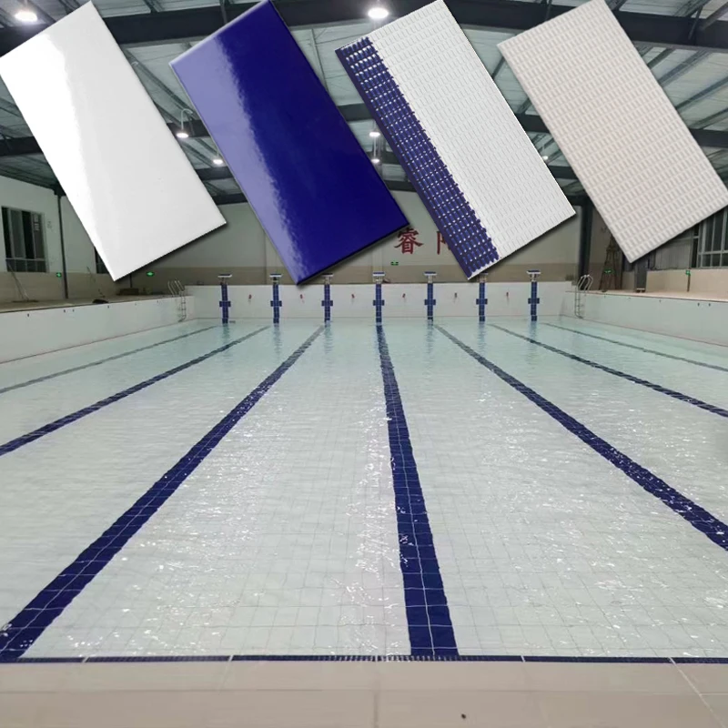 Competitive price 240x115mm rectangle white ceramic swimming pool tiles