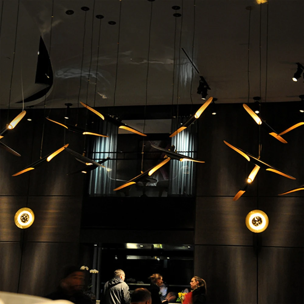 Люстра в виде бамбуковой трубки скандинавском стиле простой модный креативный алюминиевый светильник для самолета