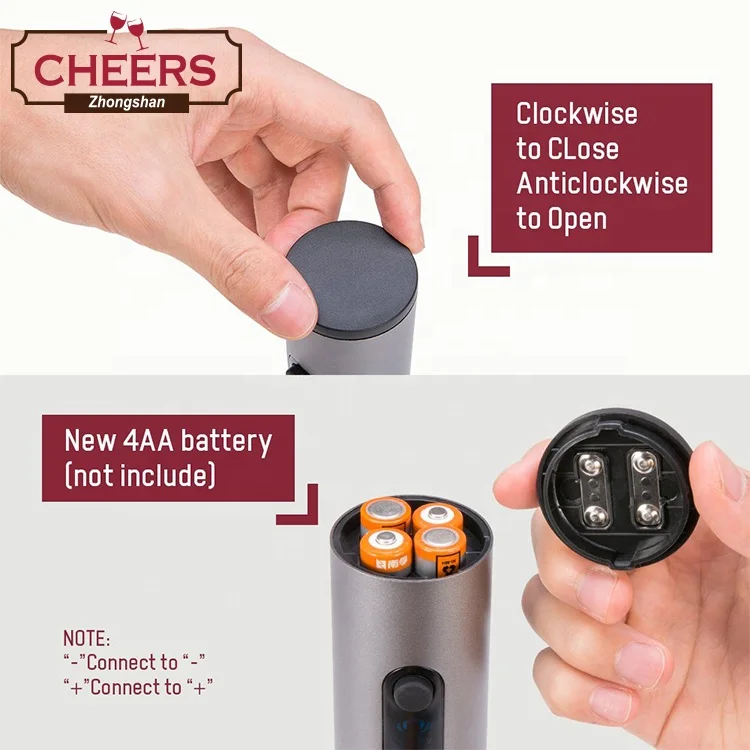 Manufacturer Bfull Cordless Electric Wine Bottle Opener Set, Air Pressure Corkscrew, Vacuum Stoppers, Foil Cutter and Pourer