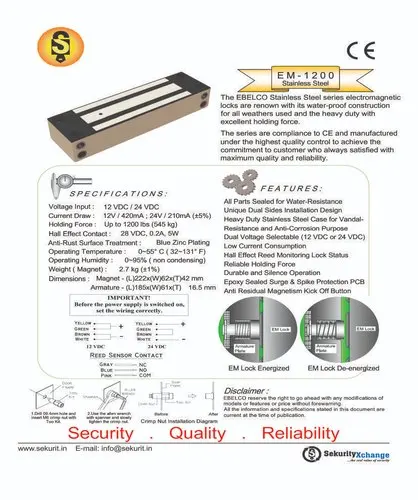 High Quality Stainless Steel Outdoor Lock Fail Safe Unlocking Lock Outdoor EM Lock