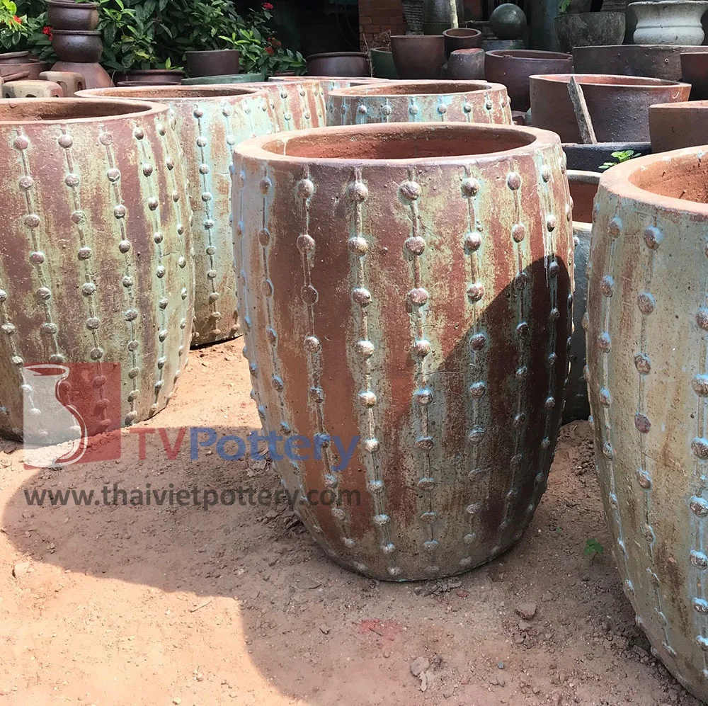 big glazed outdoor pots