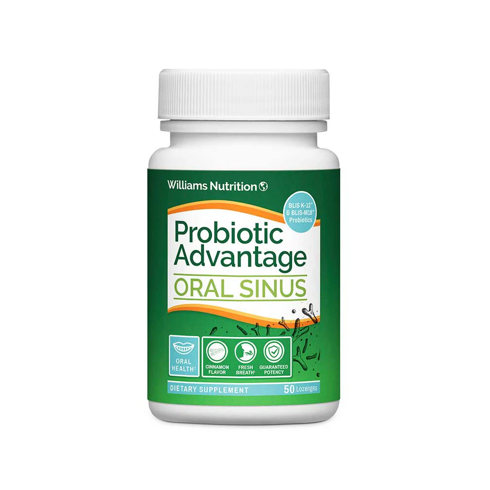 
Dr Williams Probiotic Advantage Oral Sinus Probiotics For Your Mouth Teeth And Gums 50 Sugar Free Lozenges 50 Day Supply 