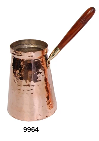 Turkish Copper  Coffee pot with Wooden Handle and Shiny polish Copper Milk pot for Kitchen Use Copper milk pot