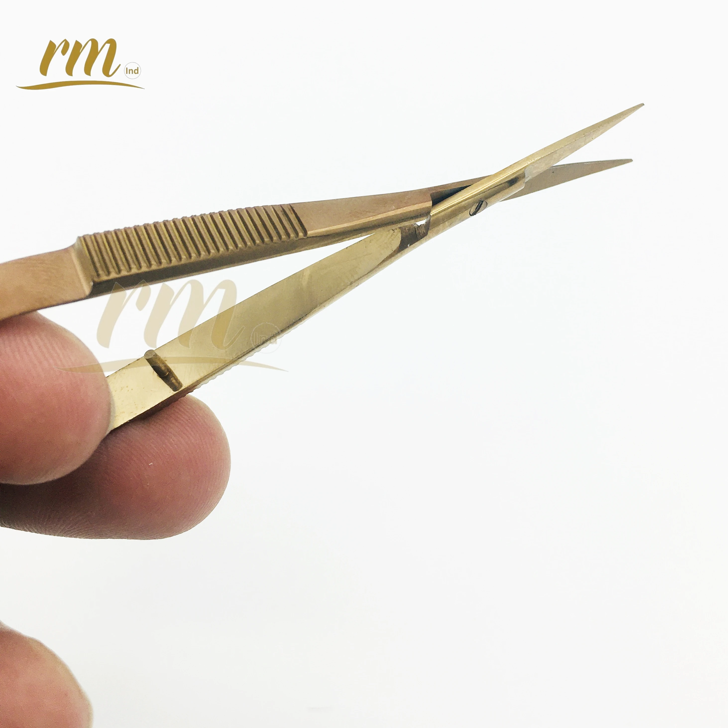 Профессиональные микро-ножницы для бровей глаз 4 5 дюйма прямые Castroviejo вышивка пружинное действие очень острый