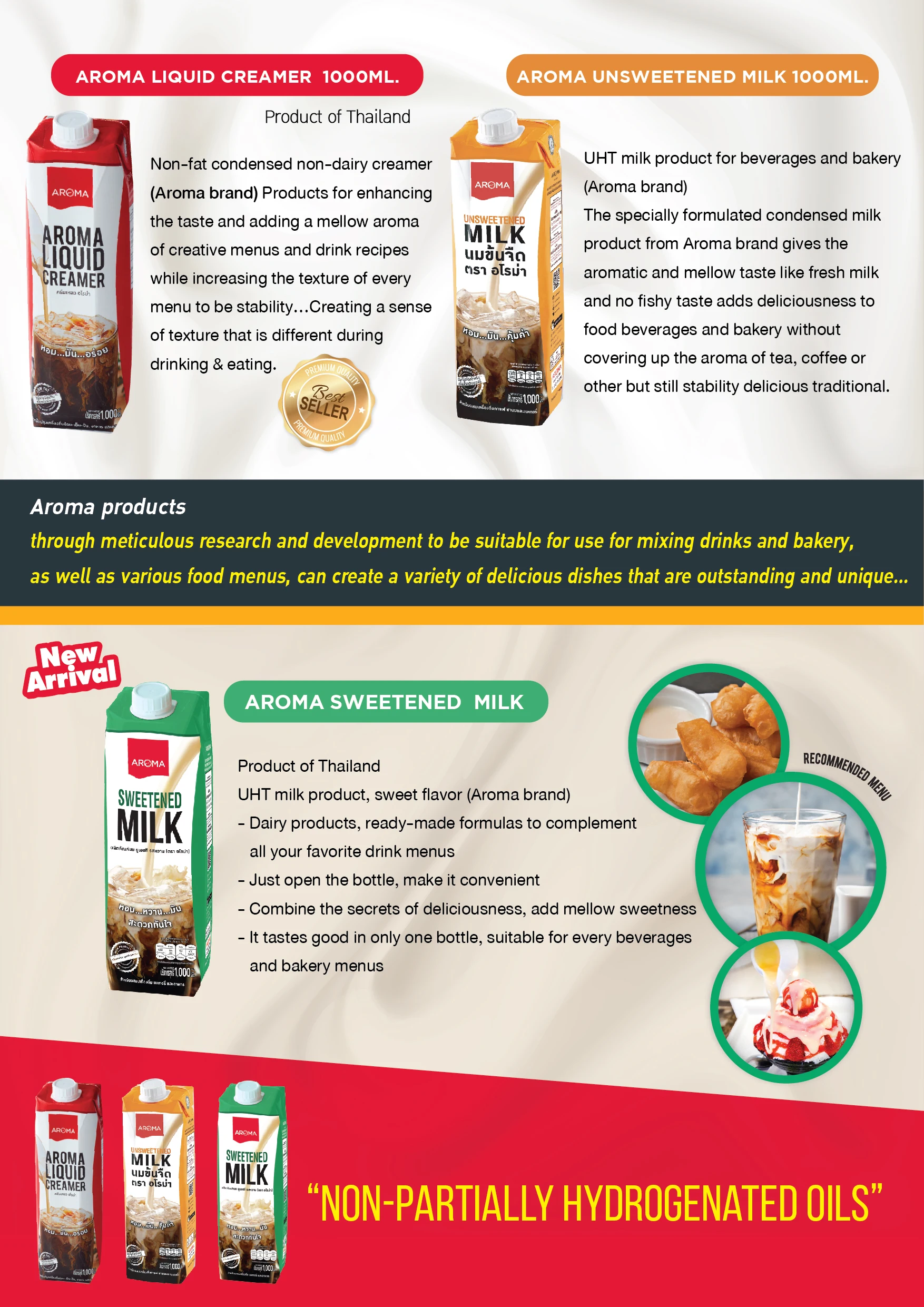 Сладкий продукт UHT, сладкий аромат (бренд Aroma)