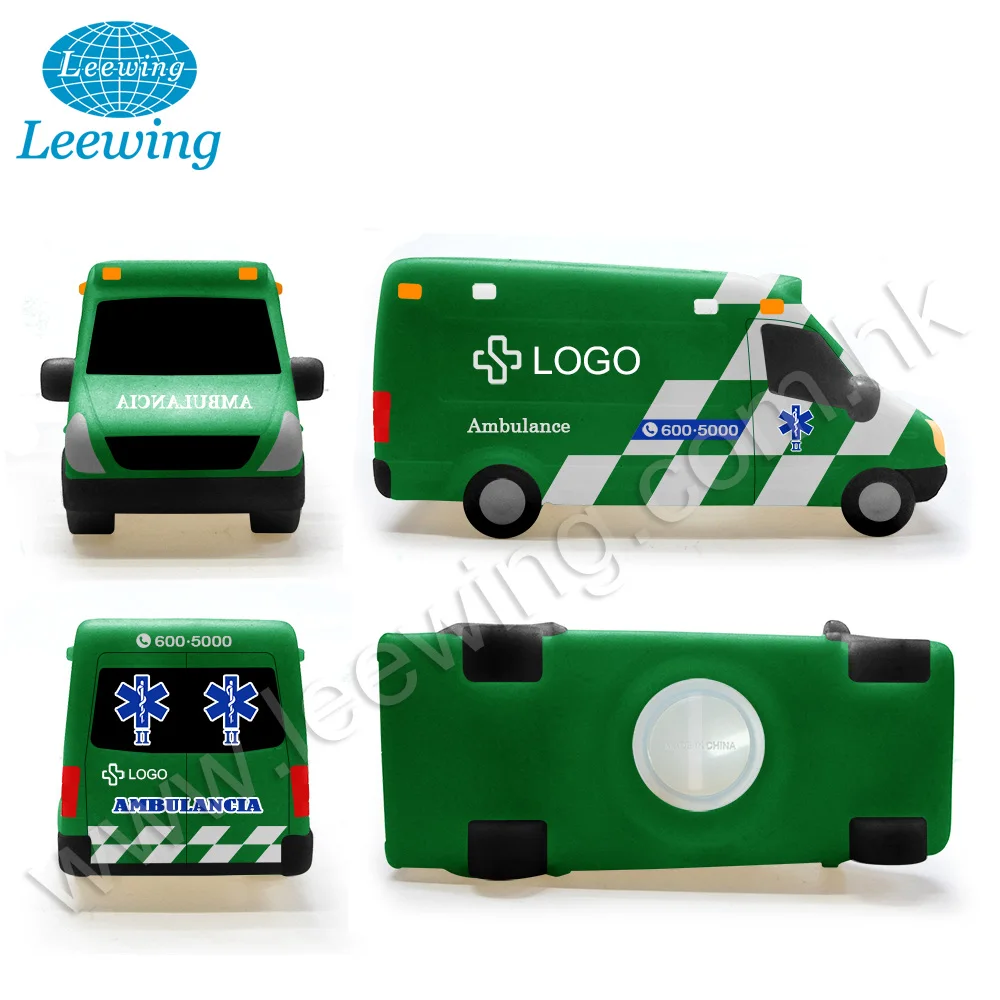 Customized Vinyl Car Shape Coin Bank Money Box Ambulance Car Toys