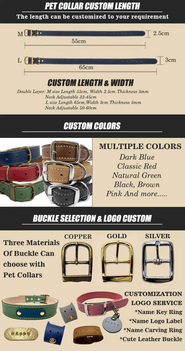 Full Grain Leather Layer Pet Collar