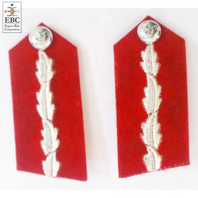 OEM Uniform Gorgets Collar Patch 4 Oak Leaf Silver Embroidery or Dark Blue Velvet High Quality Handmade Dress Uniform Gorgets