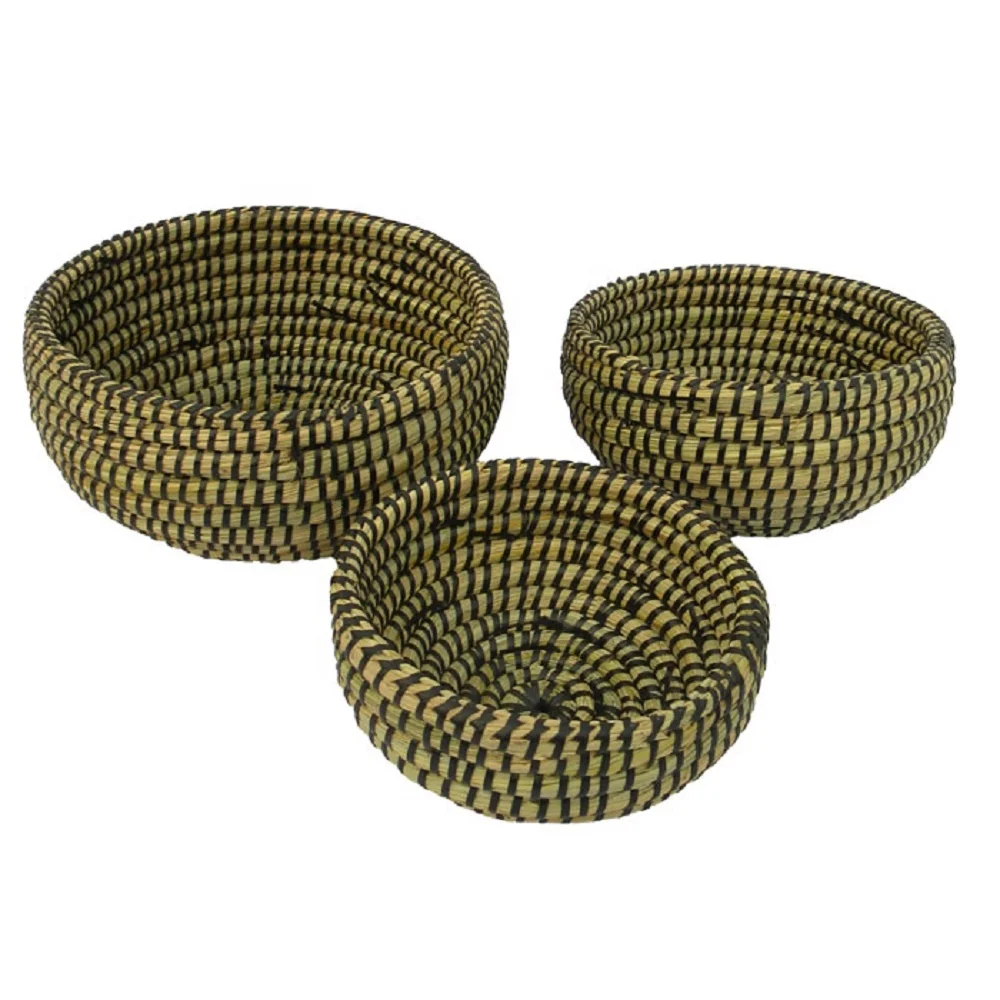 Stranded quality customized products of Kans Grass eco-friendly handmade Cheap Price Round Fruit basket.