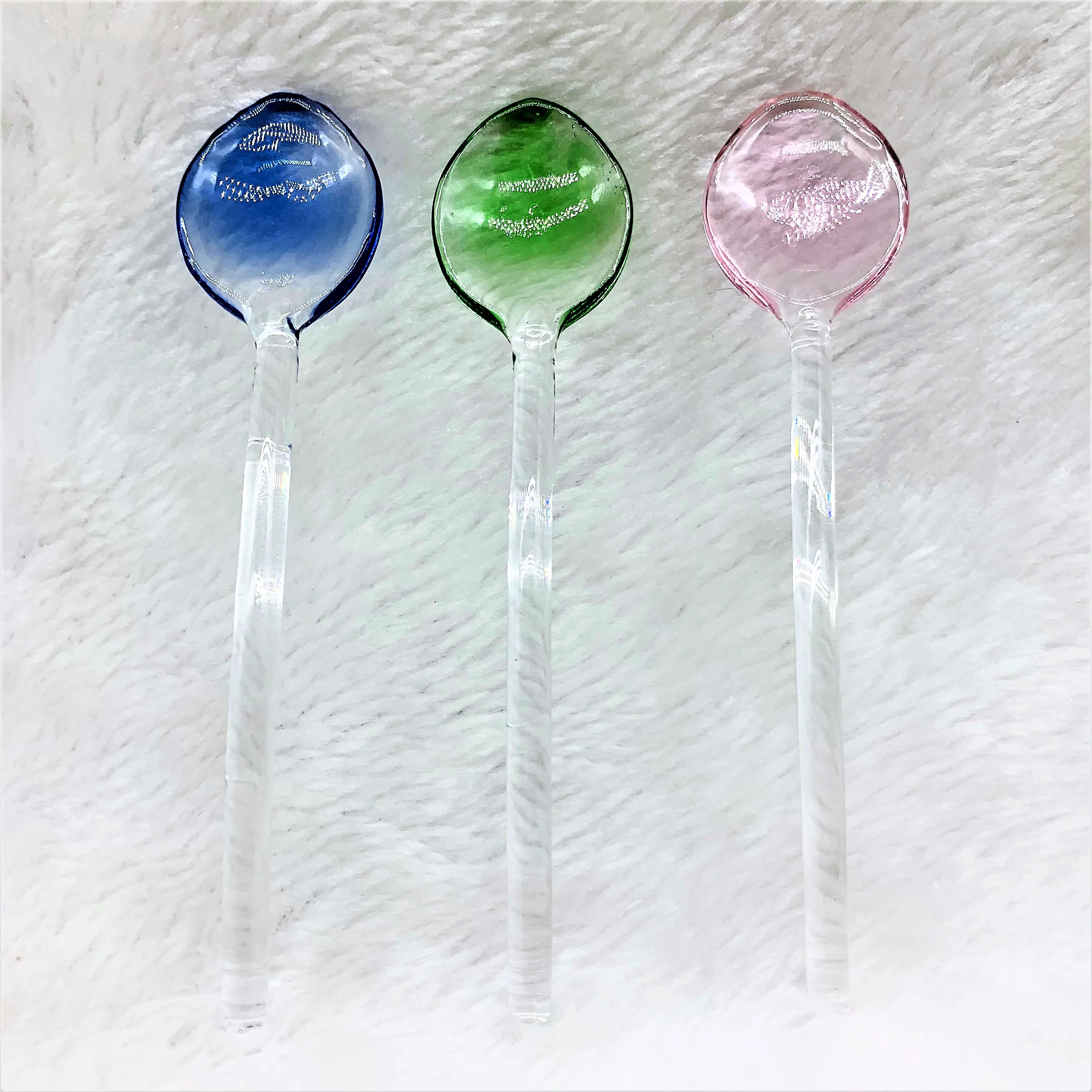handmade coloured borosilicate glass spoon