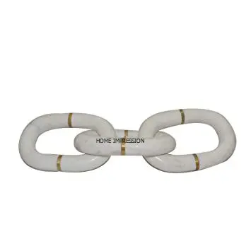 Highest Quality Marble Luxury Tables Decor Chain Gold Rim Fancy Sculpture For Home Hotel Decoration Accessories For Top Sale