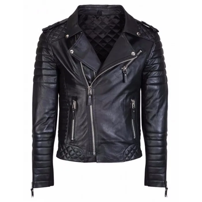 Motorcycle leather jacket biker style