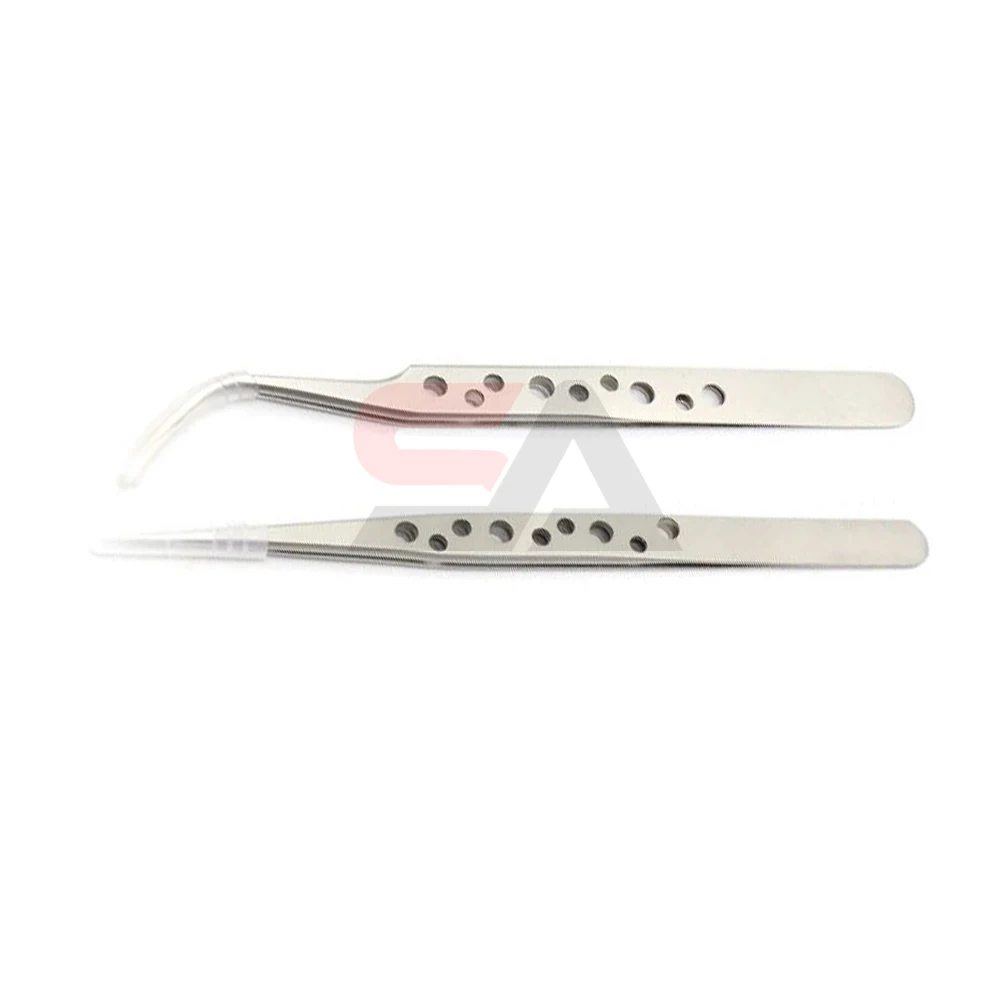 High Quality Anti-Static Eyelash Extension Tweezers Professional Straight Pointed Tip Customized Label Professional Beauty Tool