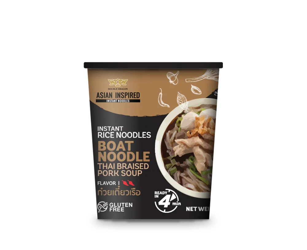 Best Price Double Dragon Brand Instant Noodles 65g cup Thai Boat Noodles From Thailand