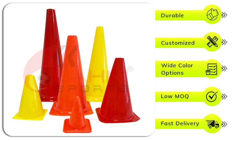 Premium Quality Durable Soccer Training Cones Markers / Colored Cones / Pylons / Witches Hats