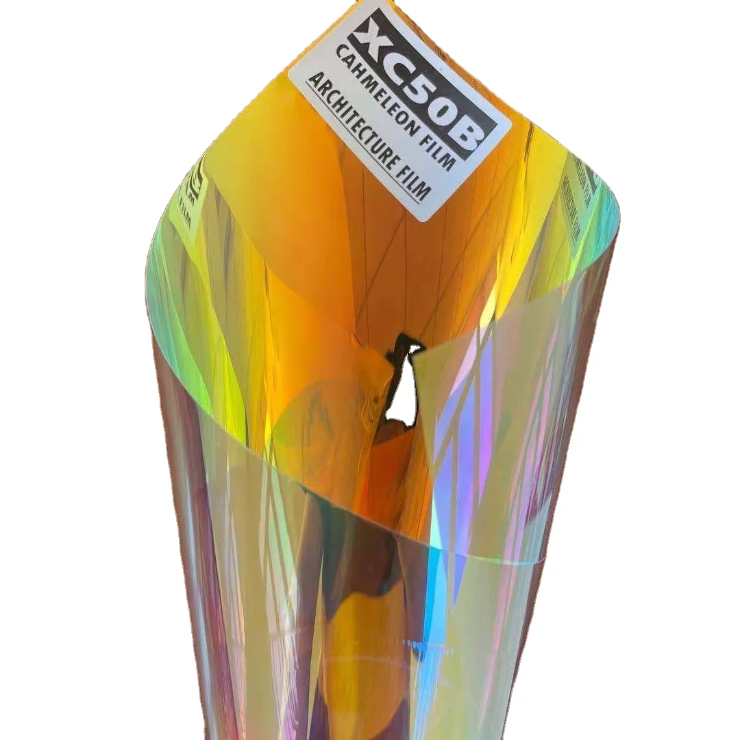 XC50B SHINNING GLASS BUILDING FILM UNIQUE STYLE BUILDING ARCHITECTURE COMMERCIAL RESIDENTIAL CHAMELEON SHINNING COLOR FILM