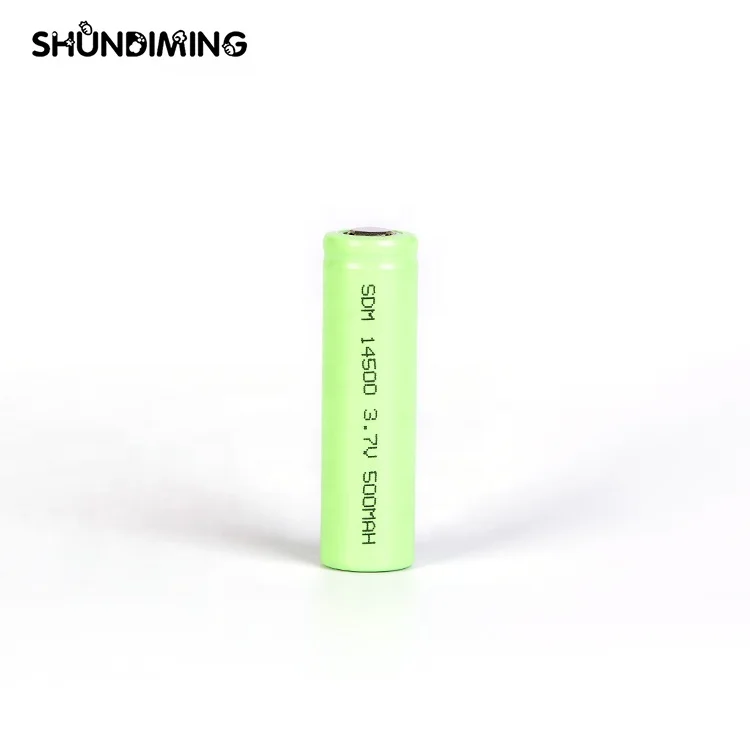 Хорошая цена цилиндрический 14500 литий-ионный перезаряжаемый аккумулятор 3,7 в 500 мАч фонарик литий-ионный 14500