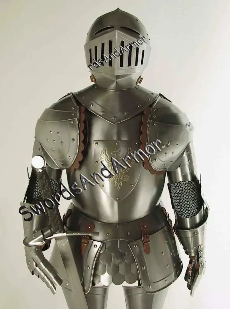 Medieval Full Suit of Armor Reenactment Collectibles Full Body Suit 6 Feet Full Armor With Stand