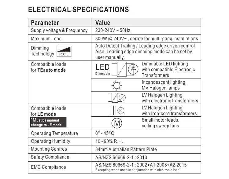 one-way two-way AU Universal LED Dimmer