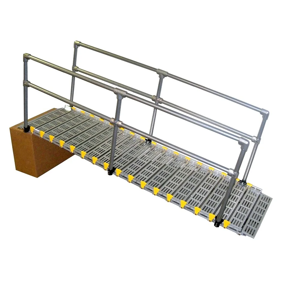 Revolutionary New Version Roll-A-Ramp Modular Ramp System 30 Inch Wide Two Sides Handrail Straight-End Structurally Strong