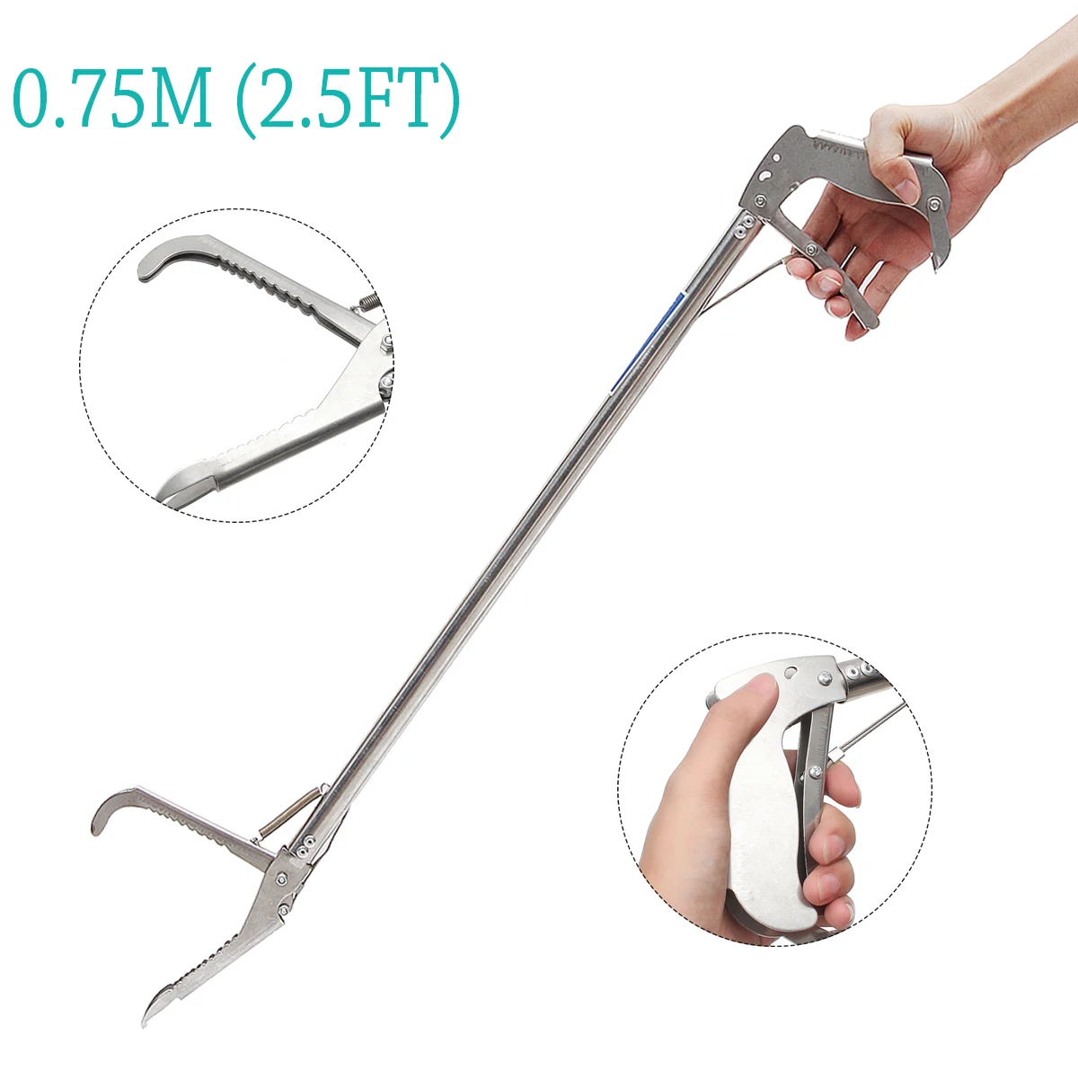Medical High Quality Buy on Low Price  Manual Stainless Steel with comfort Grip Long Reach Snake Catcher Hook