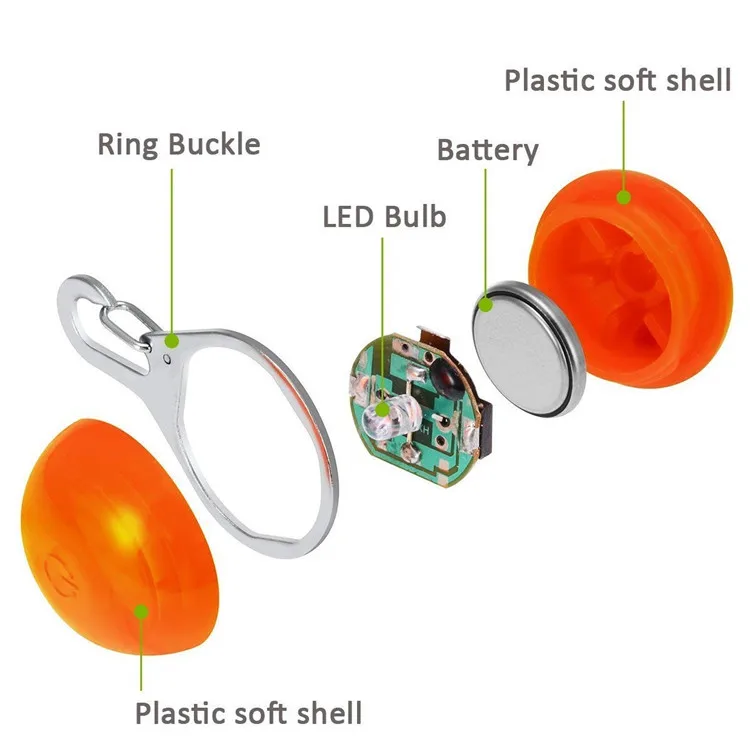 Multi-Colors 3 Beads LED Pet Lights Pets Pendant Clip Light LED Pet Dog Pendant for Night Walking