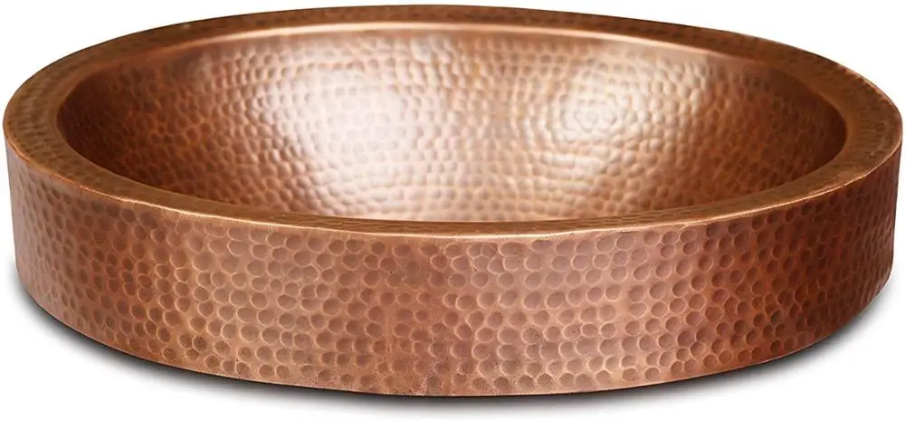 100% Copper Antique look Kitchen sink Washbasin Sink, Kitchen Sink Organizer, bronze sink kitchen Hand Hammered 17 inches