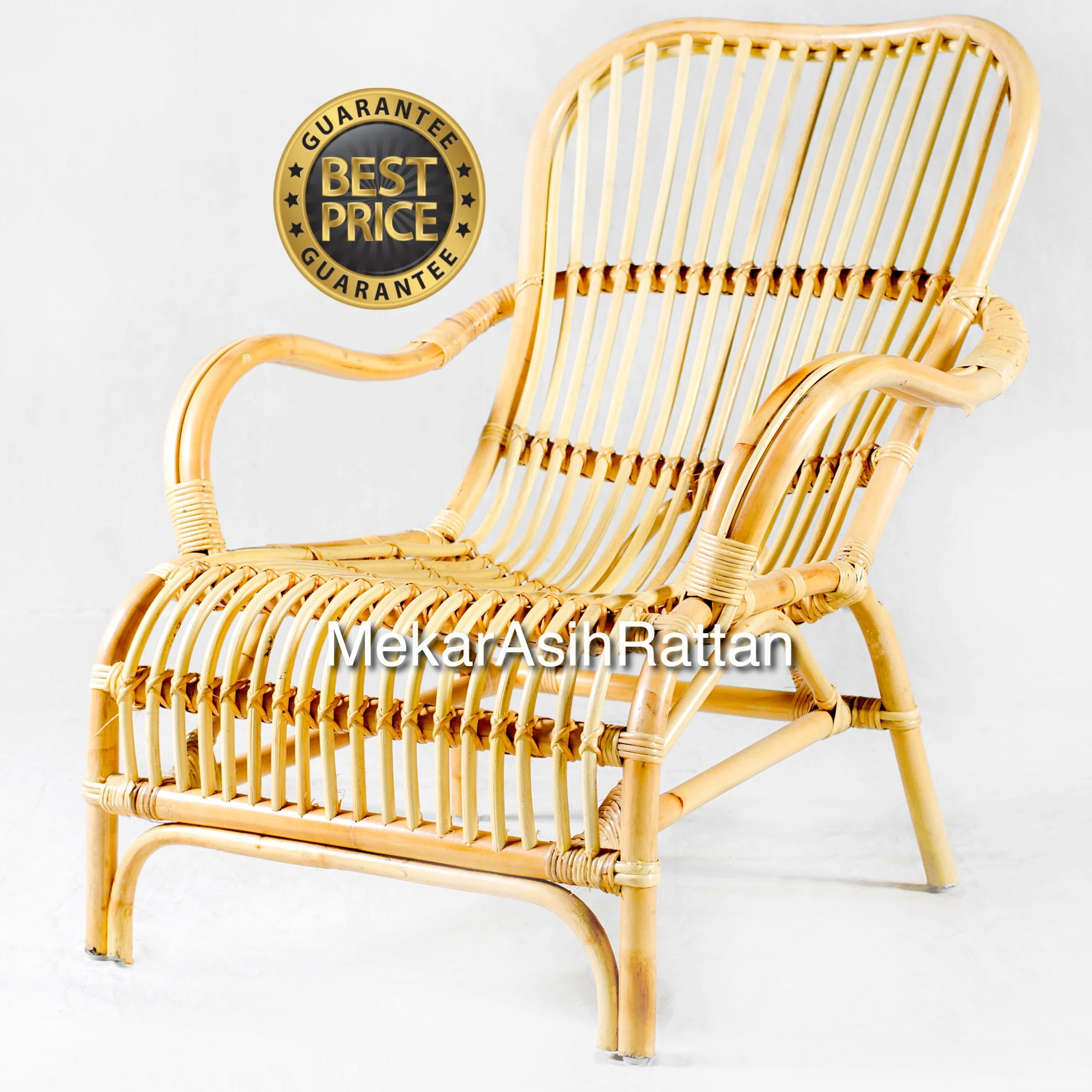Best seller indonesia natural Rattan cirebon chair wicker core home living room