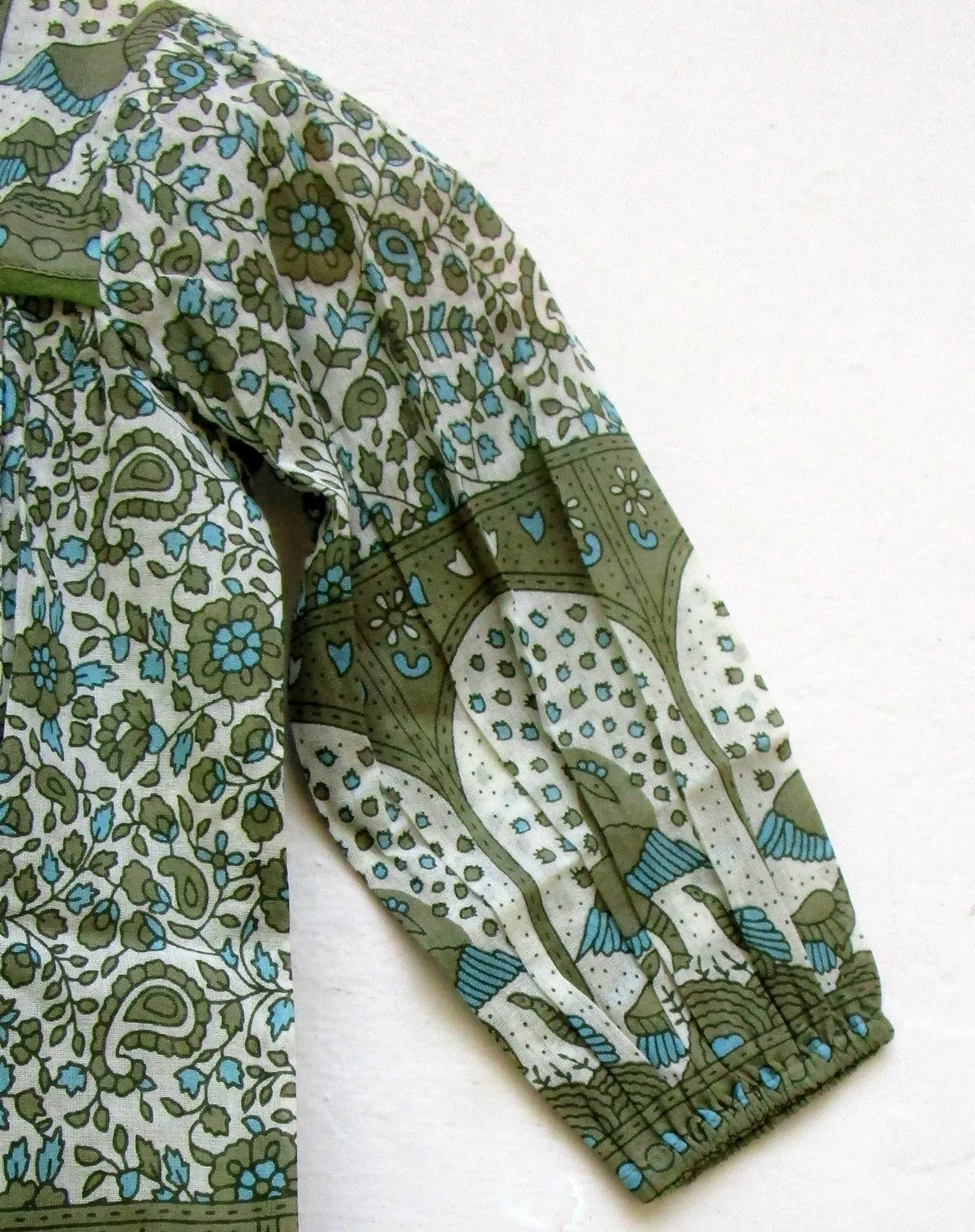  Длинное Хлопковое платье макси для девочек с зеленым цветочным принтом и кисточкой