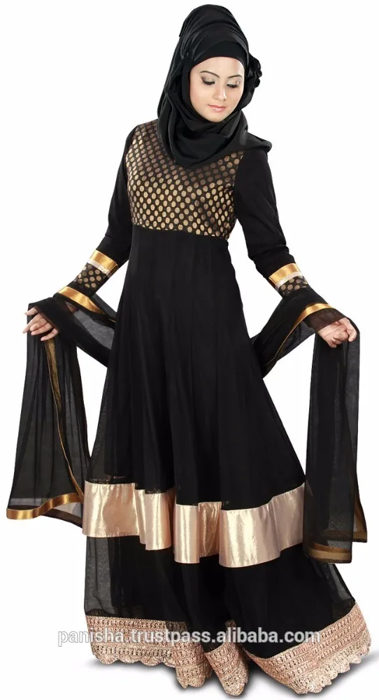Masudah Black Embroidered Abaya Maxi Dress latest 2020 designer girls womens ladies wear low price indian pakistani