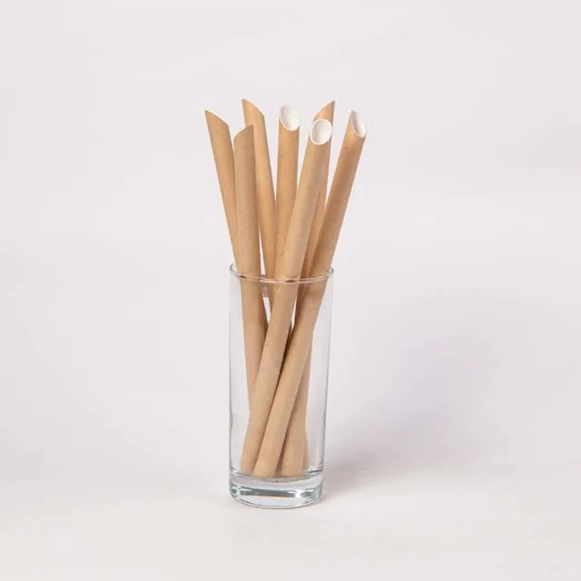 March Expo 2022 hot selling China Wholesale Supplier Eco-friendly Food Drink Cocktail Biodegradable Natural color Custom Disposable Drink Paper Straw