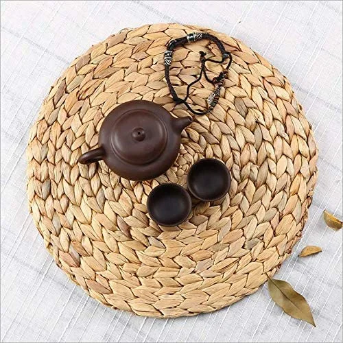 Rattan Placemats Circle Woven Placemats Water Hyacinth Straw Braided Table Placemat Made in Vietnam