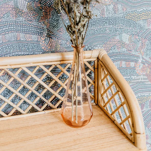 Винтажная книжная полка из ротанга книжный шкаф