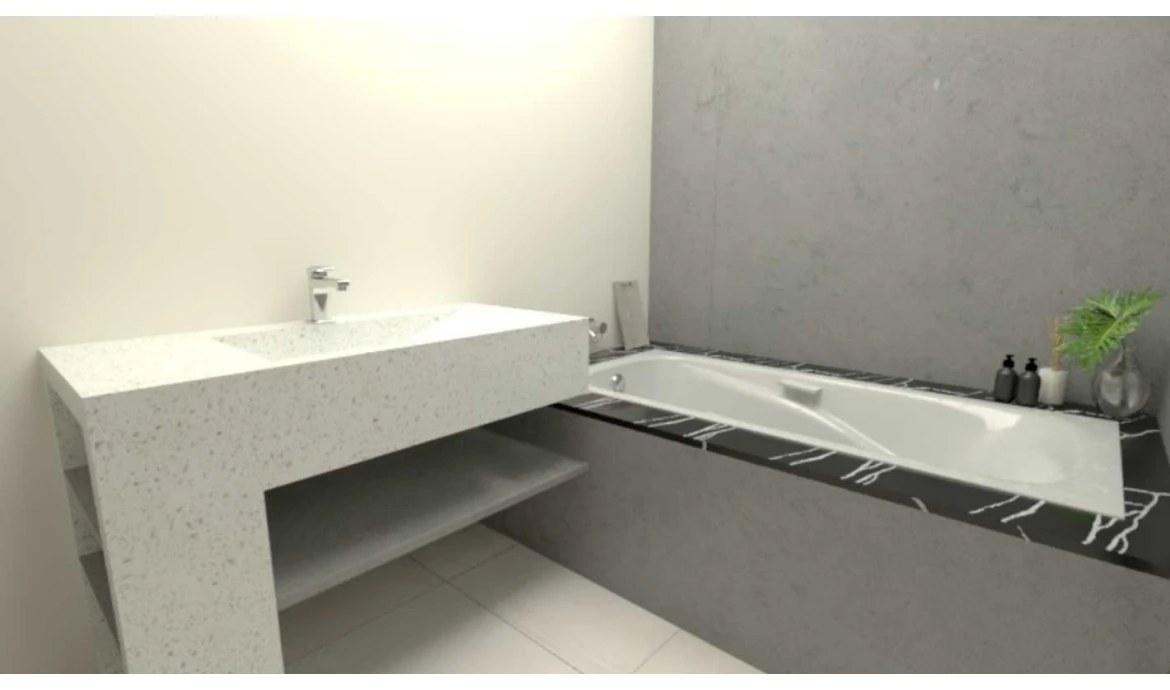 Classic Sparkle white quartz applied in Interior space or kitchen island or countertop