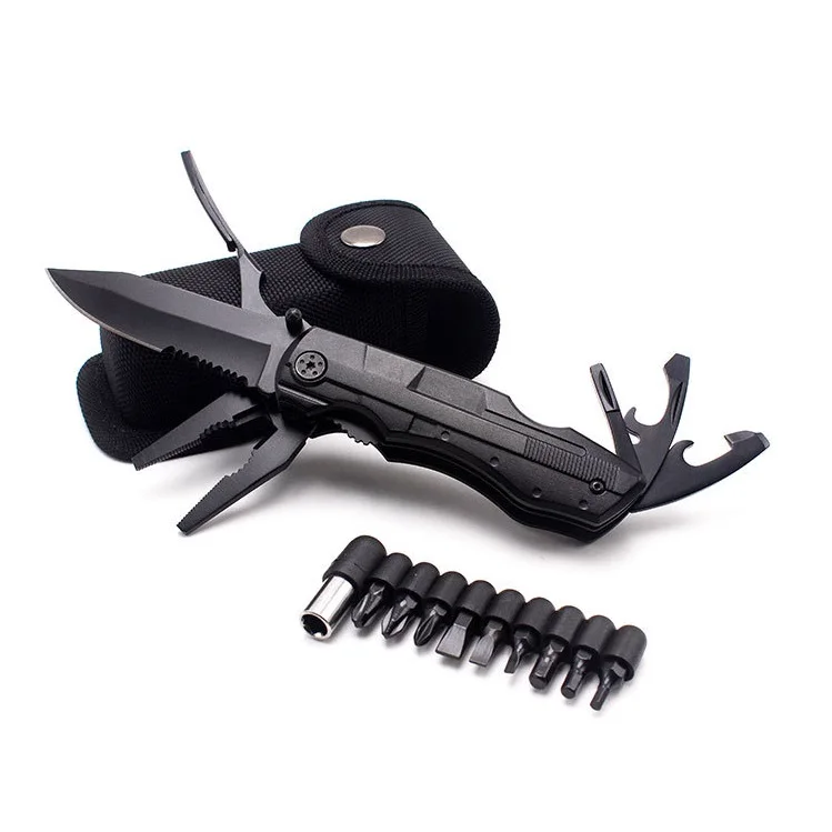 Aluminium handle multi-function folding pliers multi tool pocket knife plier