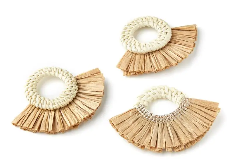 Wholesale New Accessories for Women Rattan Drop Earring Parts Beads Fashionable Fashion Drop Earrings