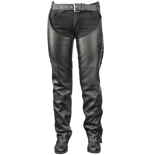  Black motorcycle Leather chap
