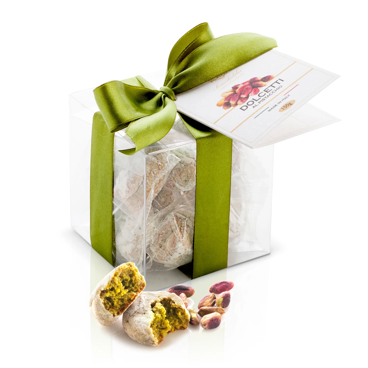 Итальянское Мягкое Печенье с фисташками премиум-класса 150 г в подарочной упаковке для экспорта