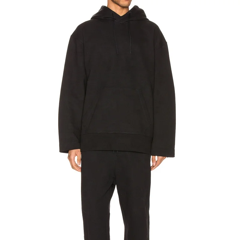 Оптовая продажа, тяжелая махровая ткань, уличный стиль, черный хлопковый толстый простой пуловер, толстовки, мужской джемпер, сделано в Китае