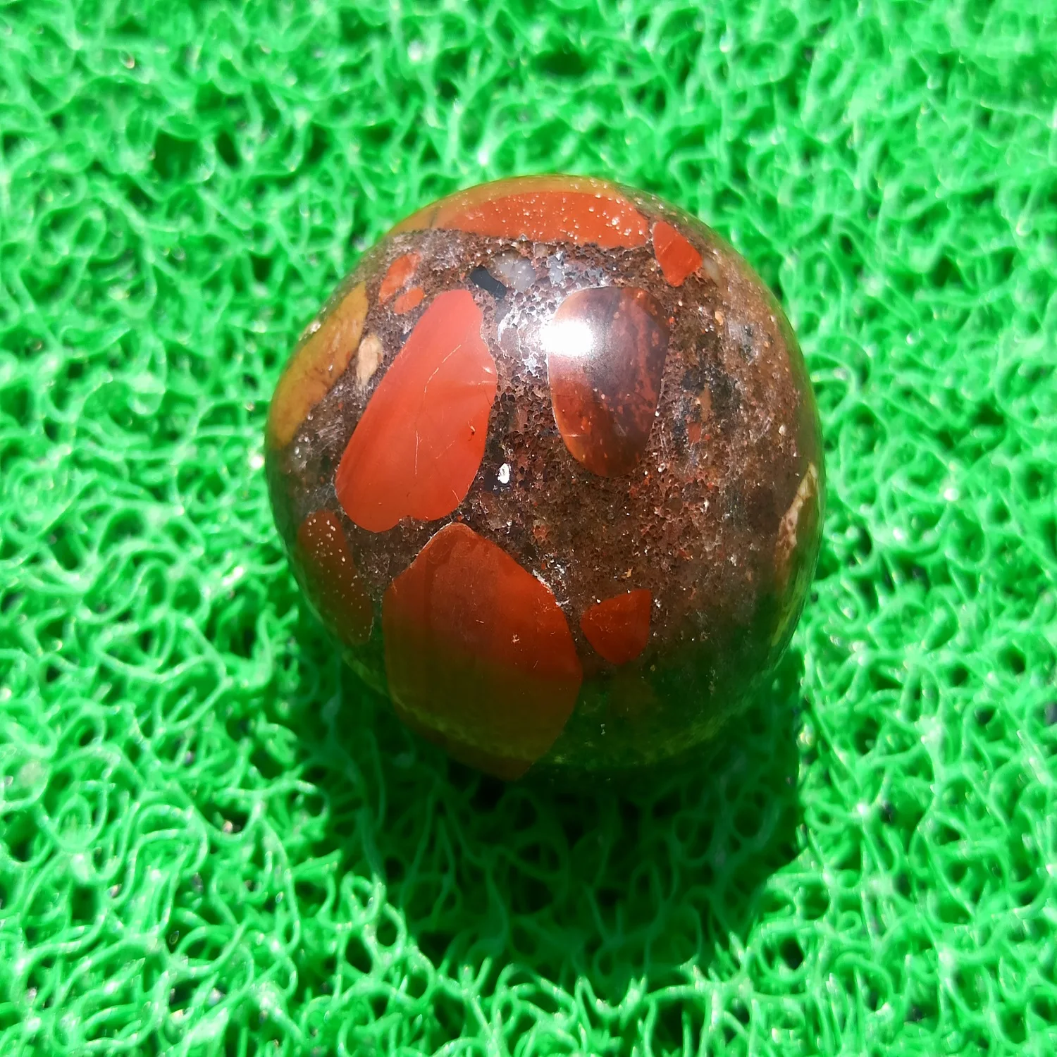 Crystal Wholesale Gemstones Jasper Conglomerate Pudding Stone Egg Natural Top Selling Red Love Wedding Decoration & Gift 1 Color