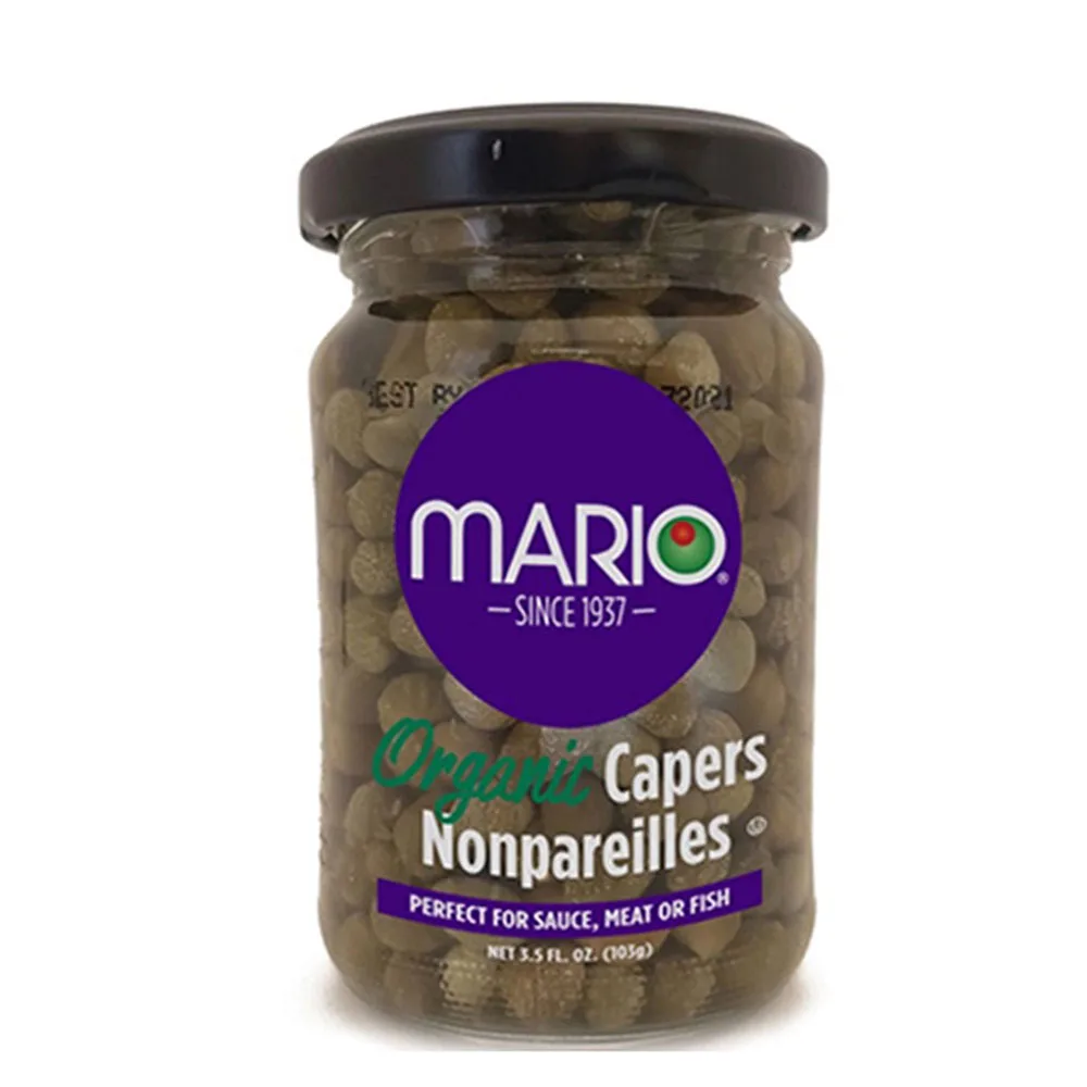 Mario Camacho Non-Parelli Organic Capers 3.5oz Jar Perfect For Sauce, Meat Or Fish Premium Quality Growing Capers Jar