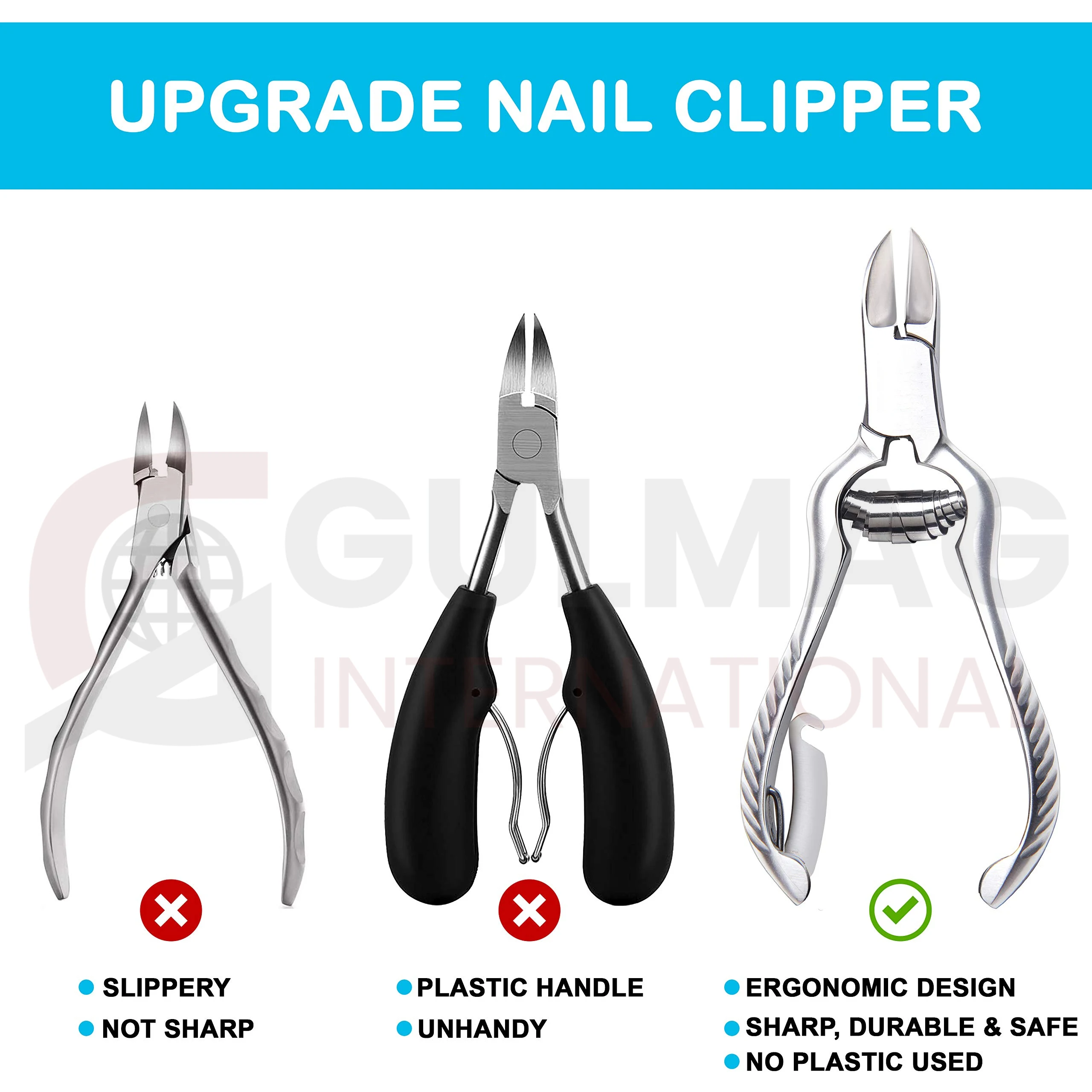 Podiatrists Nail Clippers Cutters Nippers for thick toenails Plus for fingernails Podiatry Instruments OEM Customized Logo