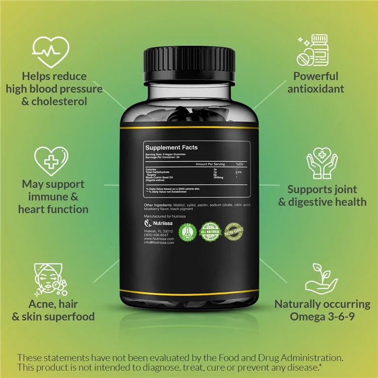 green heart healthy black seed gummies