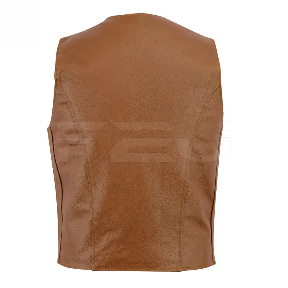 100% Genuine High Quality Leather Vest Custom Fitted Wholesale Leather Vest Accept OEM Casual Wear Regular Solid Pattern Vintage