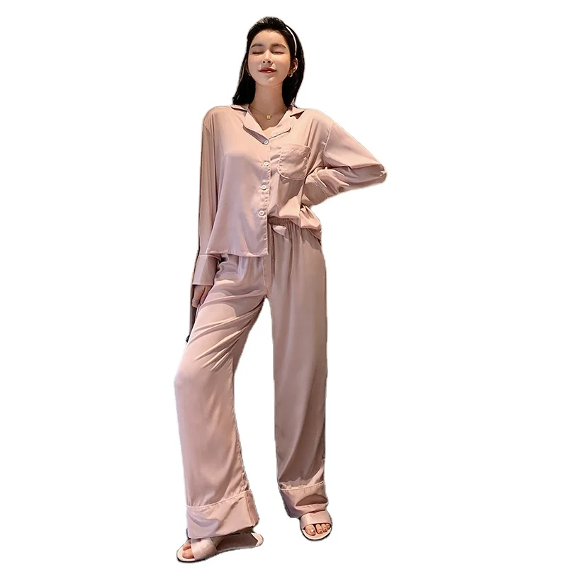 Sleepwear Supplier Satin Pajamas Women Long Sleeve Pyjamas Sleep Wear Sexy Women Polyester / Cotton Custom Private Label Fleece2